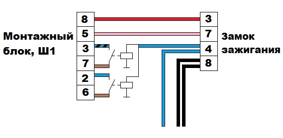 Замок зажигания газель 3302 5 контактов схема подключения