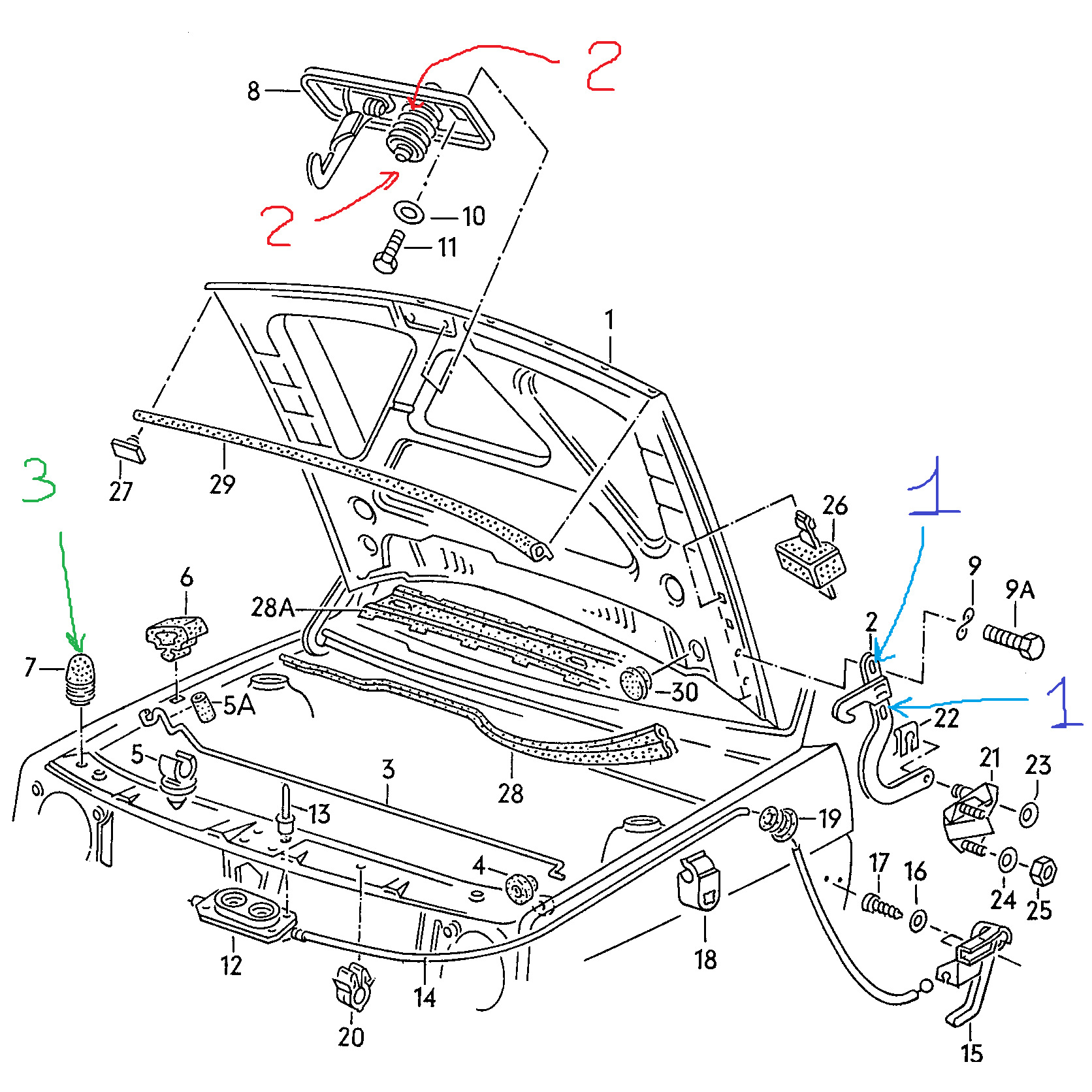Капот схема. Кронштейн упора капота Golf 4. Держатель троса капота гольф 2. Упор под петли капота гольф 6. Джетта 2 чертеж капот.