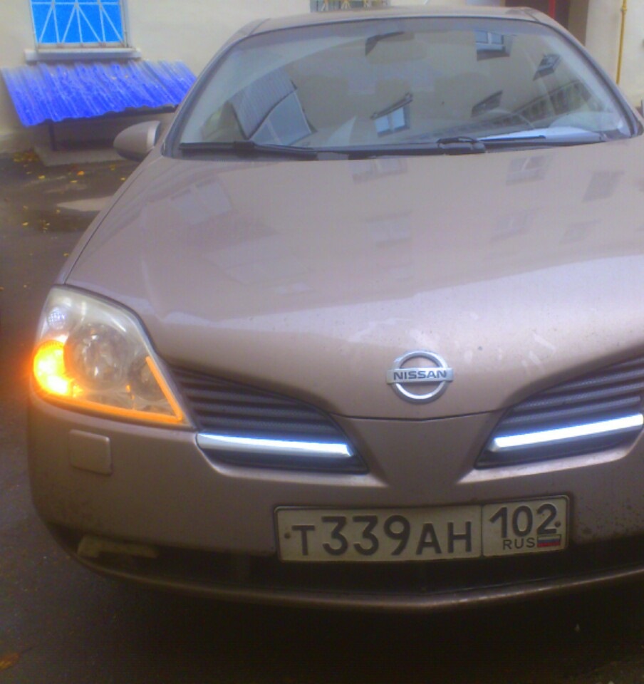 Гибкие неоны лента в передние фары — Nissan Primera (P12), 1,6 л, 2005 года  | тюнинг | DRIVE2