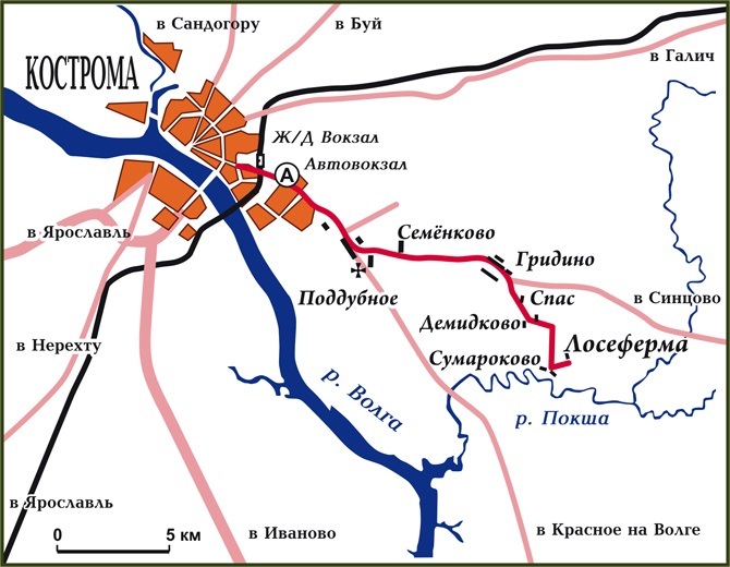 Красное на волге костромская область карта