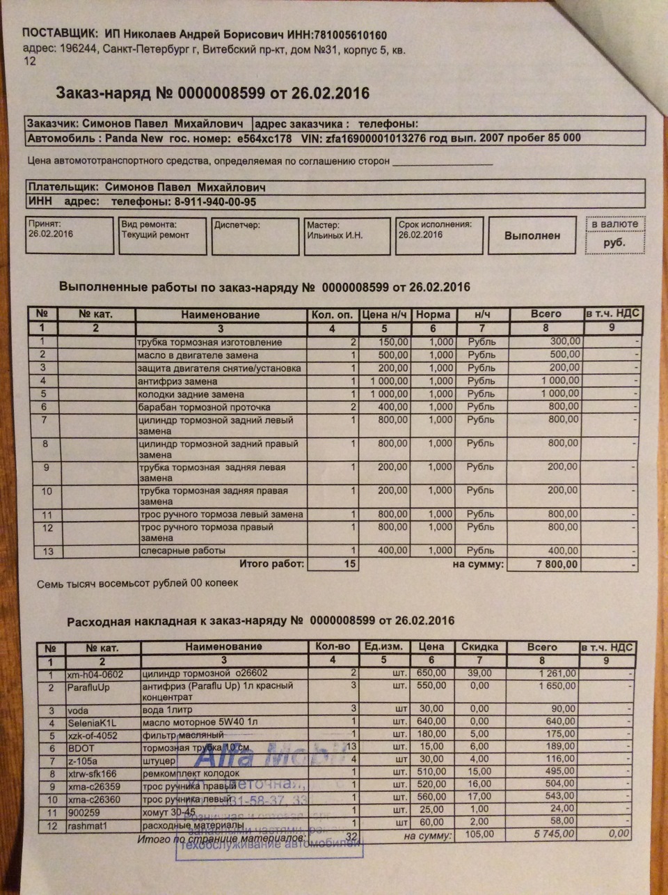 Ручник, антифриз и замена моторного масла. — FIAT Panda (2G), 1,2 л ...