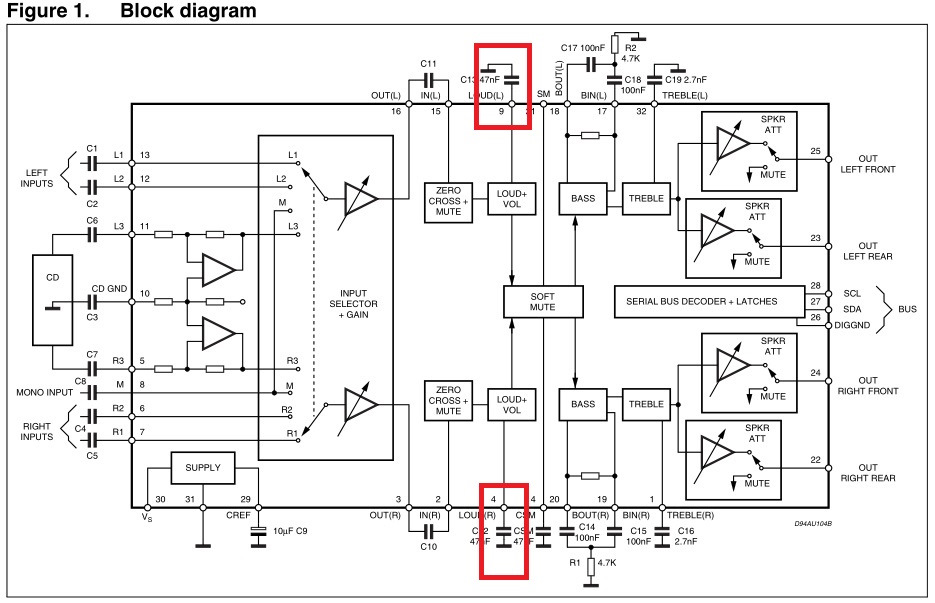 Tda7342 схема подключения