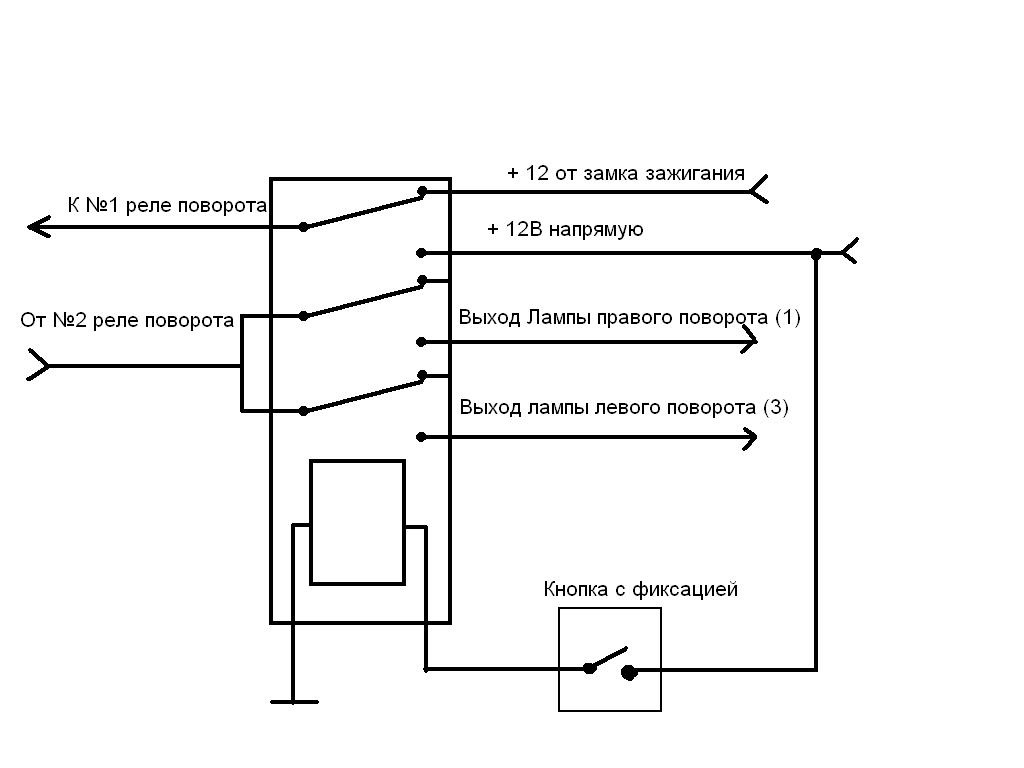 Схема поворотников и аварийки ваз 2106