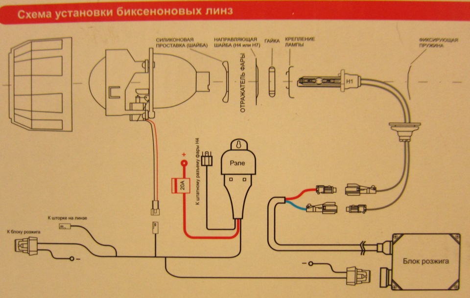 Подключение линз. Схема подключения биксенона н4 на ВАЗ. Схема подключения биксеноновых линз h1 на h4. Схема подключения биксенона h4 через реле. Ксенон схема подключения н4.