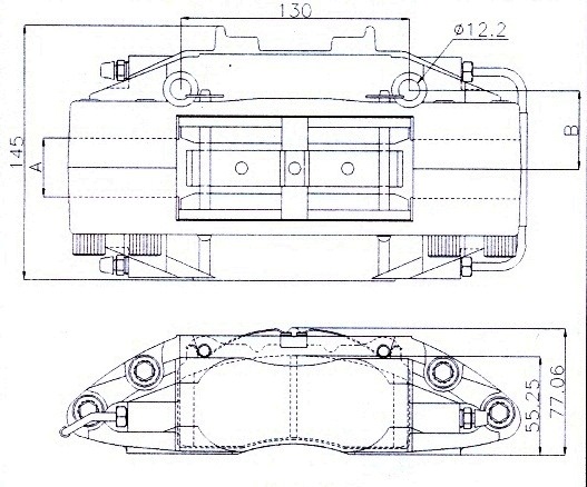 Чертеж суппорта brembo