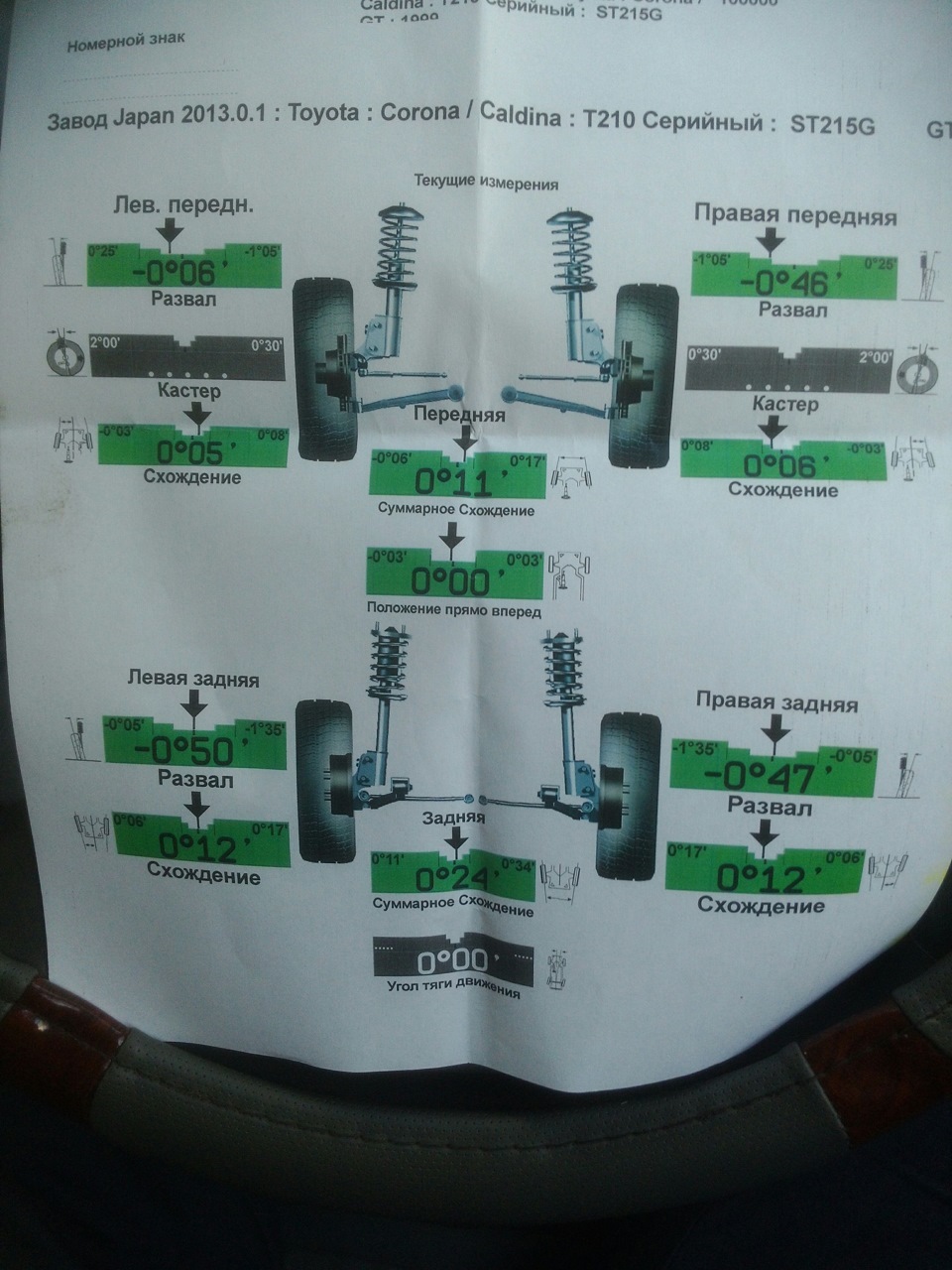 Развал схождение своими руками тойота карина