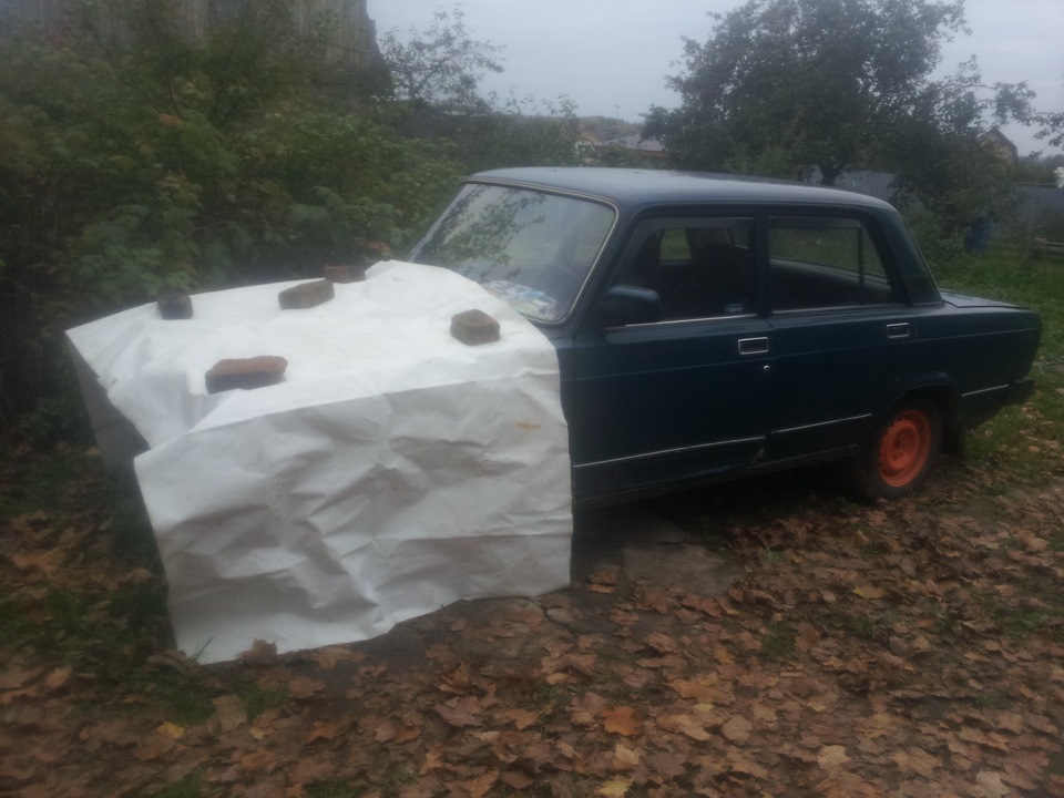 Капот на зиму+обтяжка его карбоном. — Lada 21053, 1,5 л, 1998 года ...