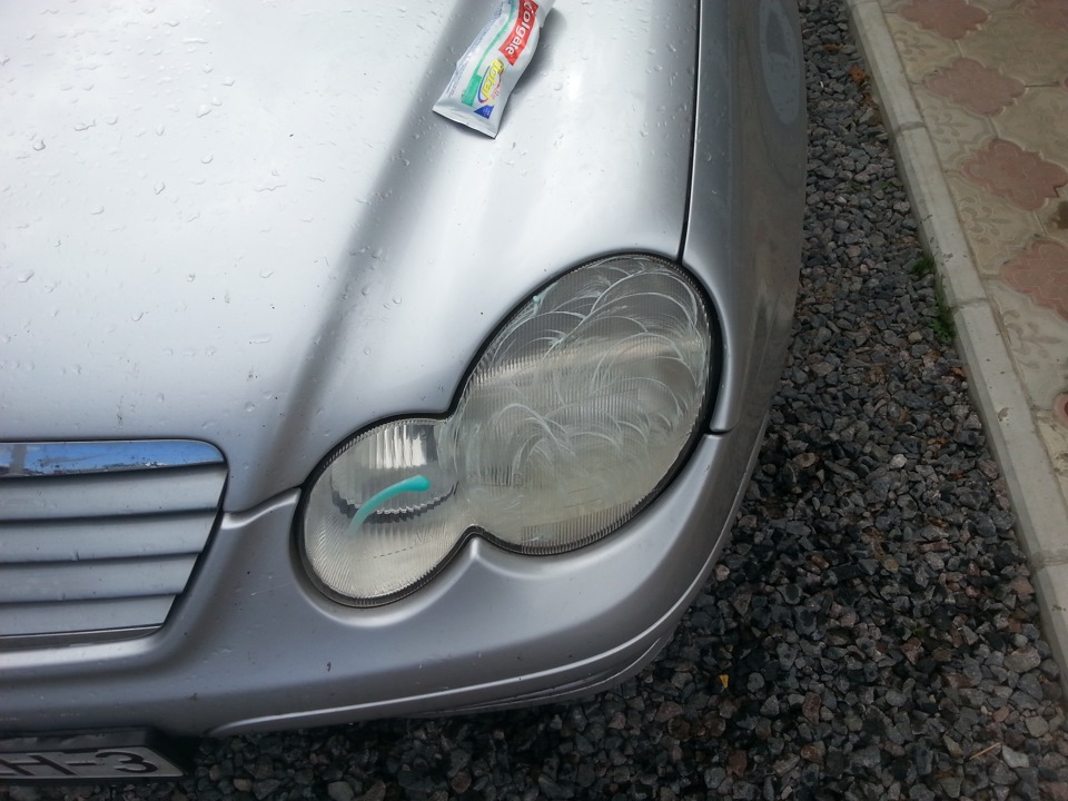 Полировка и защита фар от кариеса — Mercedes-Benz C-Class Sportcoupe ...