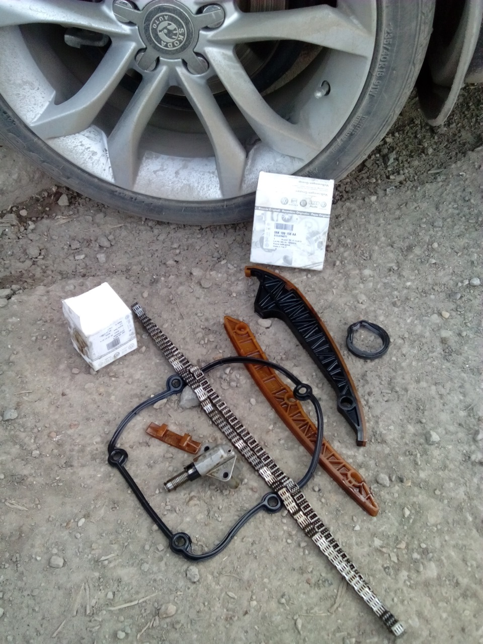 Замена цепи и установка модернизированого натяжителя. — Skoda Superb ...