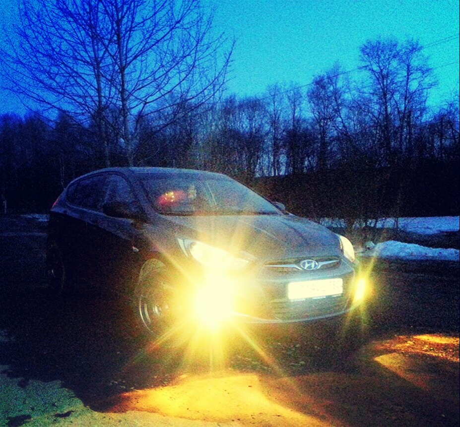 Желтые туманки) — Hyundai Solaris Hatchback, 1,4 л, 2014 года ...