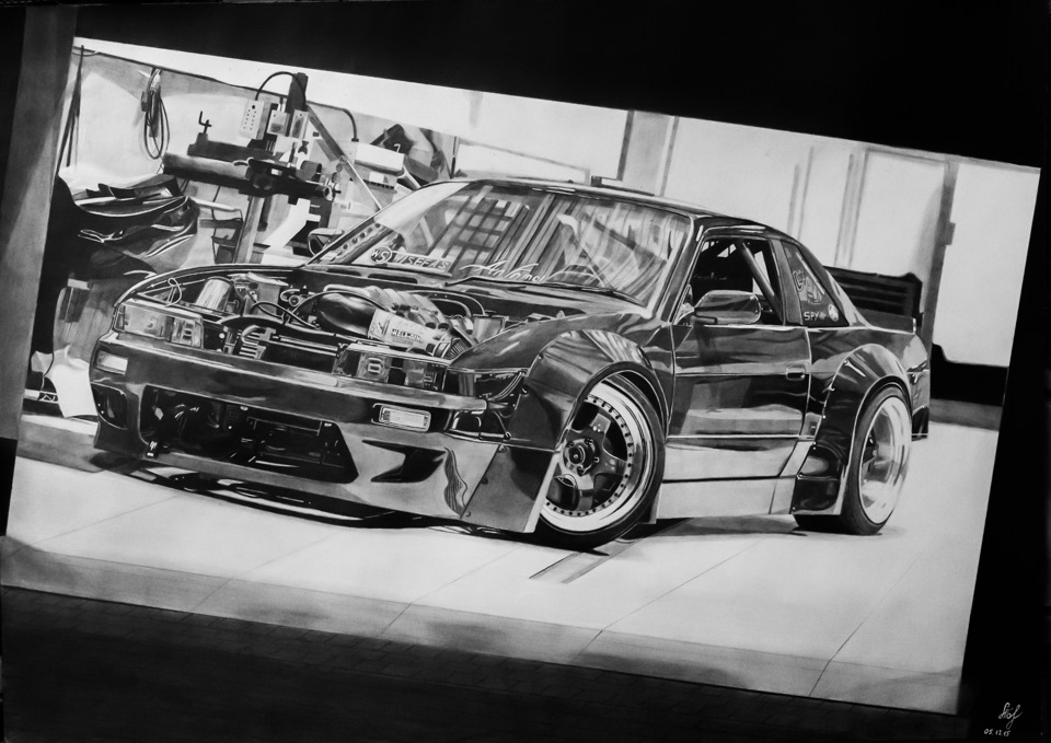 Nissan silvia нарисовать