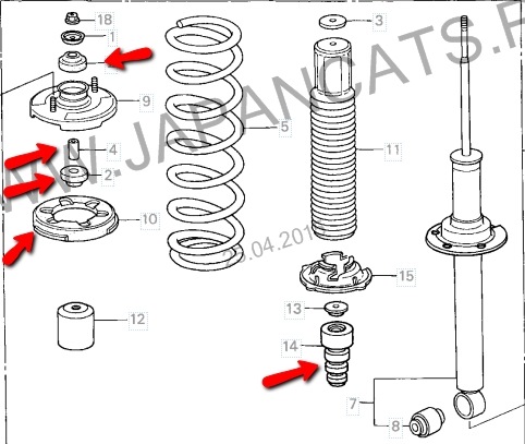 Передняя стойка хонда срв 3 схема