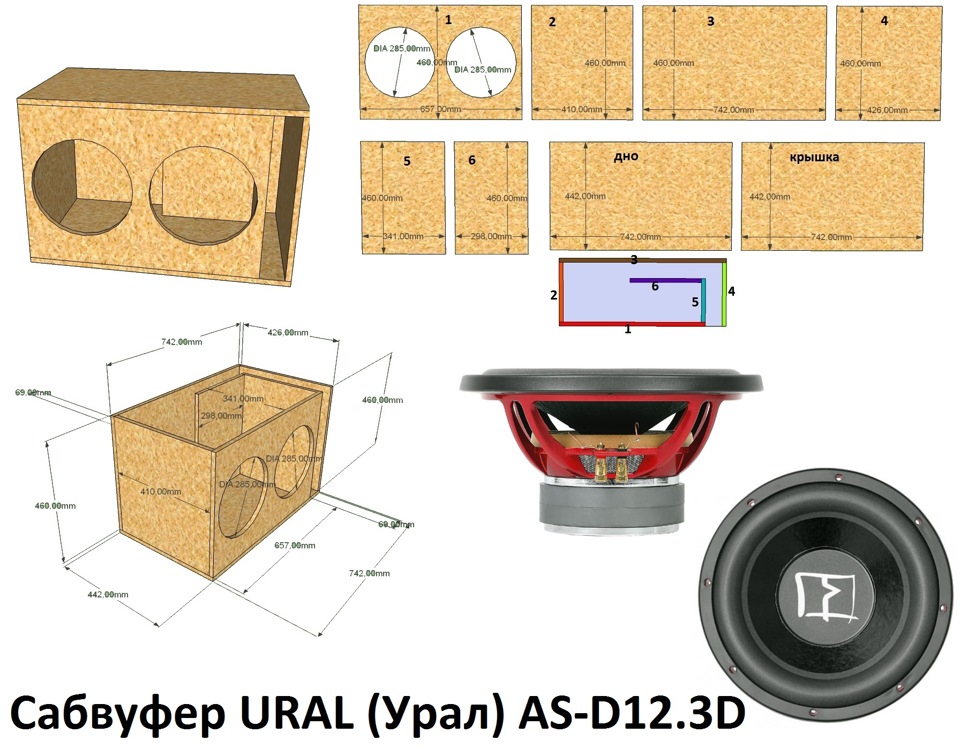 Рисунки для короба сабвуфера