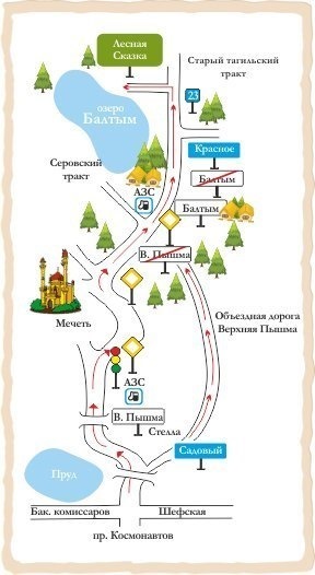 Карта балтым верхняя пышма