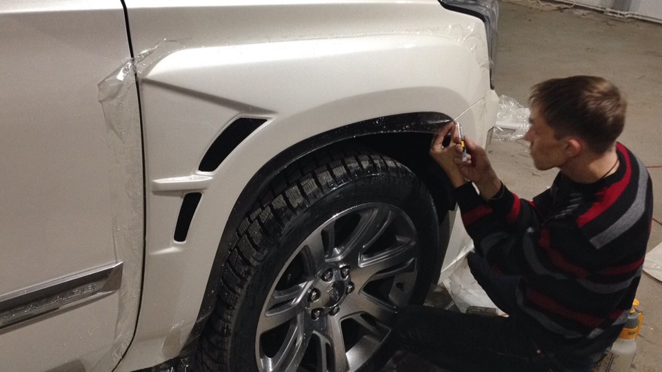 Покрытие авто защитной пленкой — Cadillac Escalade (4G), 6,2 л, 2015 ...