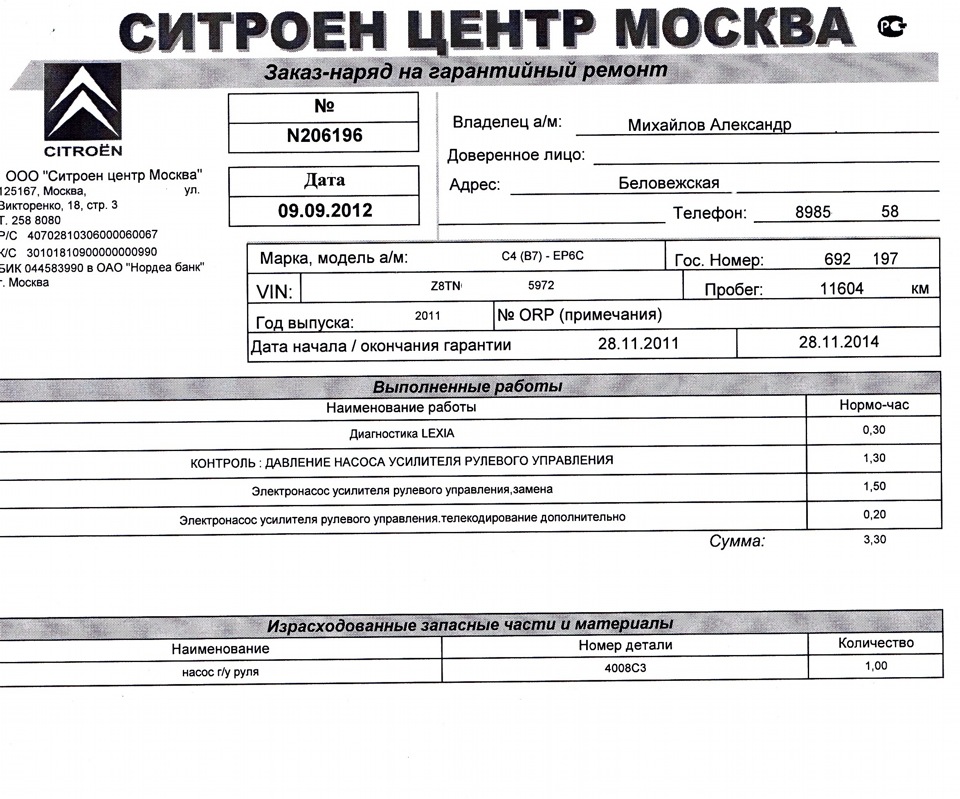 Озон гарантийный ремонт. 4008c3. заказ наряд на гарантийный ремонт агат.