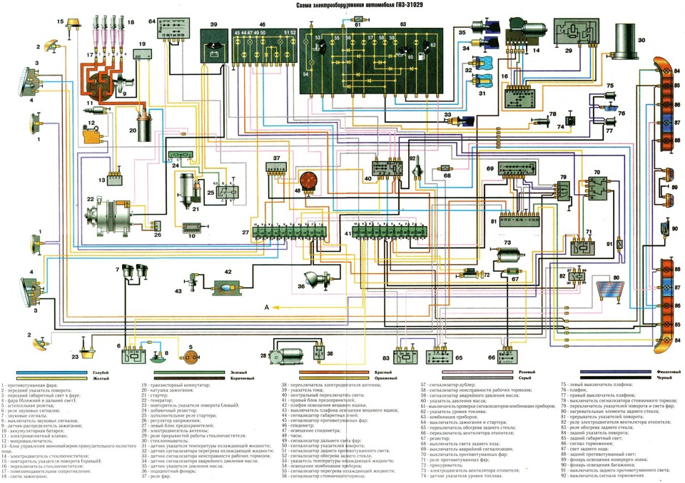 схема электрооборудования газ 31029