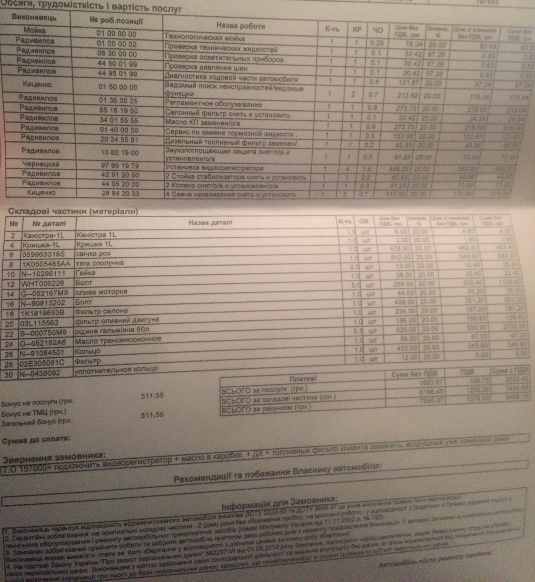 ТО у оф. дилера 13-01-17 цены — DRIVE2