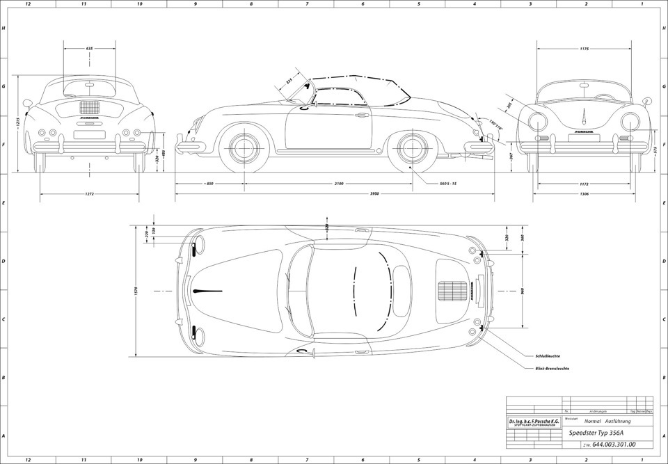 Чертеж porsche carrera gt