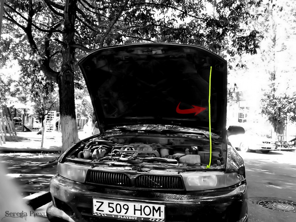 ♠Амортизаторы на капот♠ — Mitsubishi Galant (8G), 3,5 л, 2000 года ...