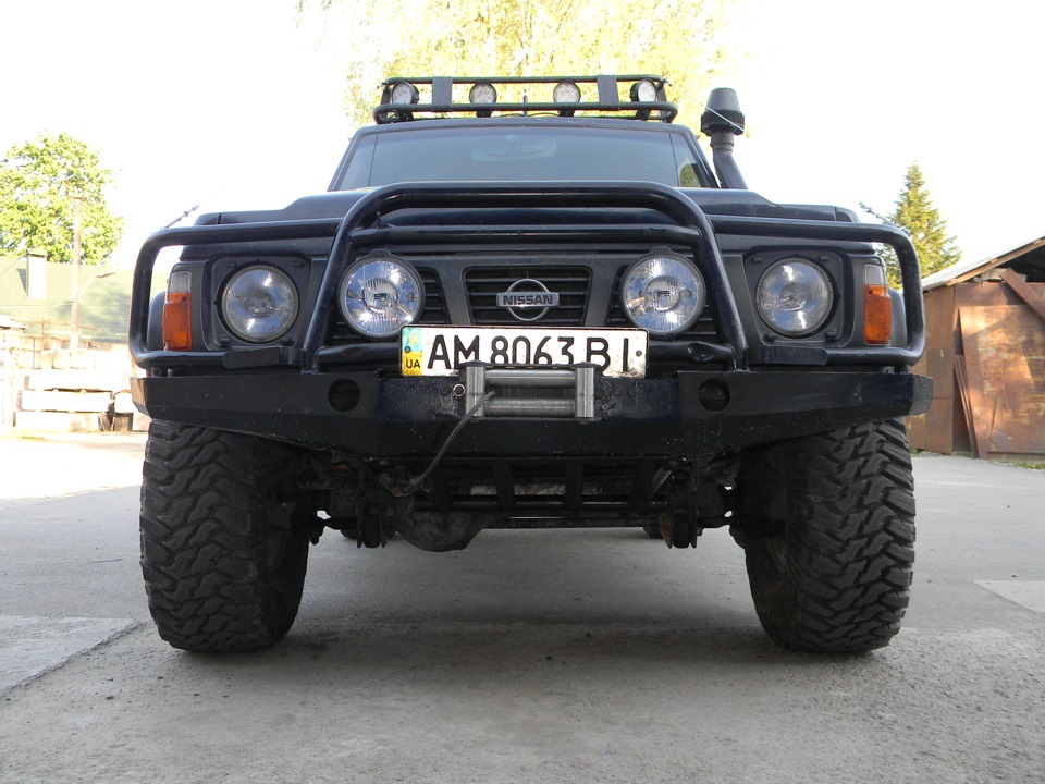 Доводка переднего бампера, защита рулевых тяг — Nissan Patrol GR I (Y60 ...