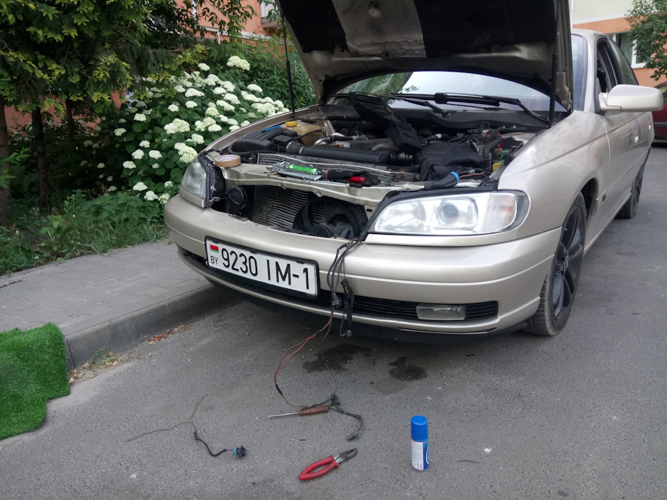 Датчик температуры и вентилятор — Opel Omega B, 2,5 л, 2000 года ...