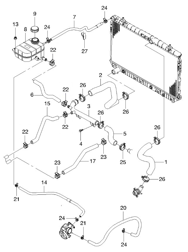 Система охлаждения для Chevrolet Lacetti (Шевроле Лачетти)