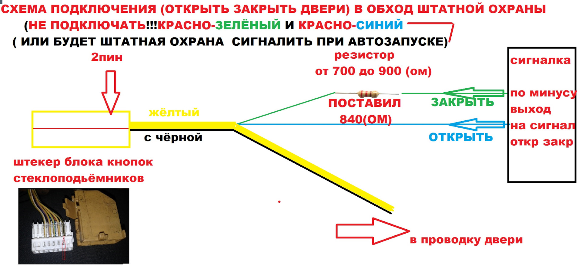 Схема подключения цз в разрыв по силе