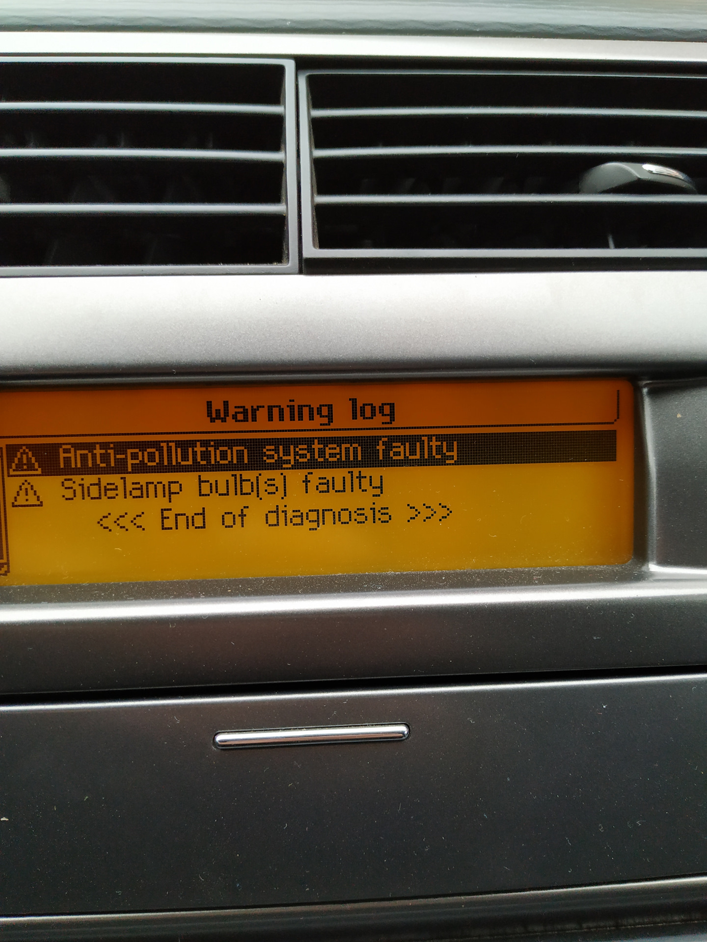 Anti pollution faulty