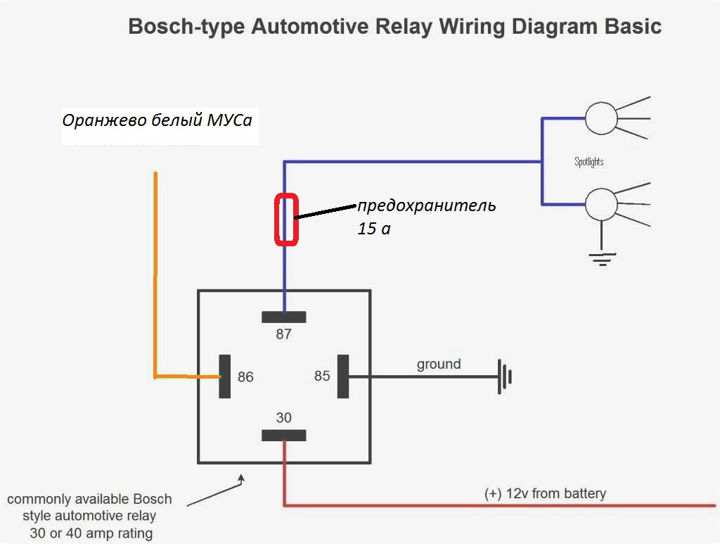 Авто реле 12в 4 контакта схема