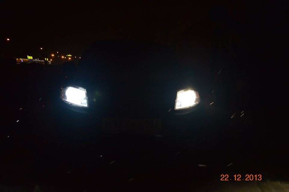 ДХО, ближний свет, подсветка номера. — Lada Гранта (1G), 1,6 л, 2012 ...
