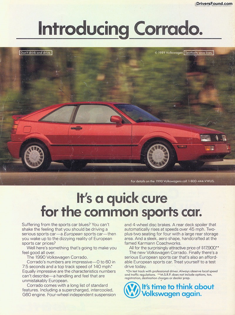 Коррадо инструкция по применению. Volkswagen Corrado характеристики.