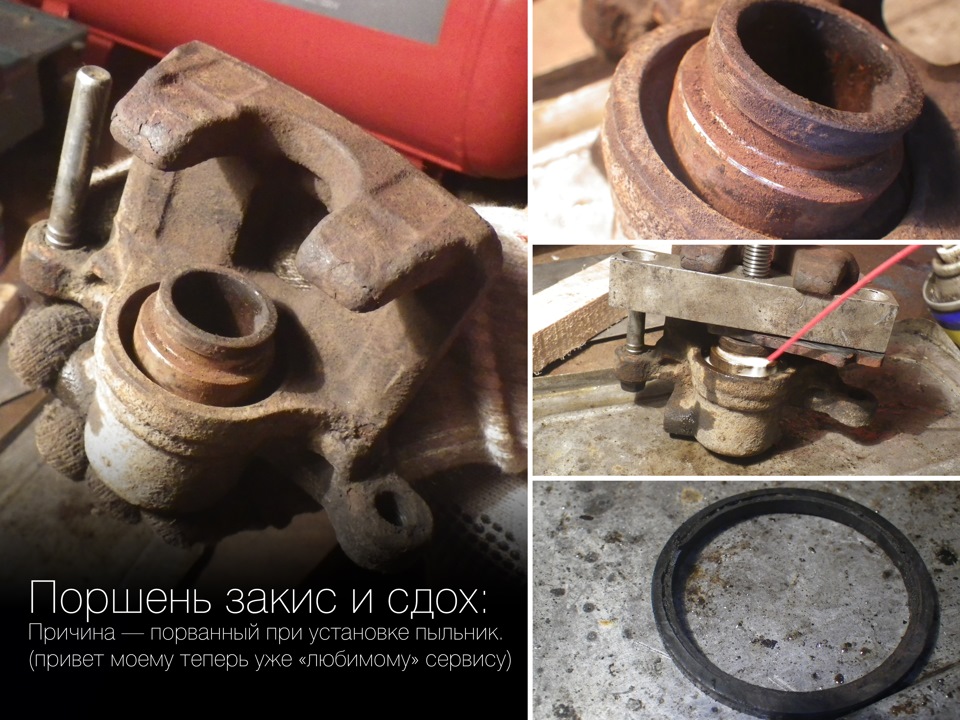 Как снять тормозной поршень