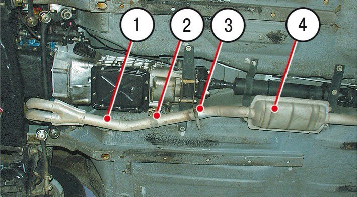 Расположение выхлопной трубы и точки крепления на ВАЗ 2106 — Lada 21063 ...