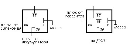 Схема подключения фсо через реле на дальний свет