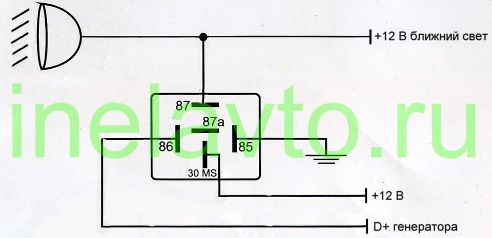 Автосвет от генератора схема