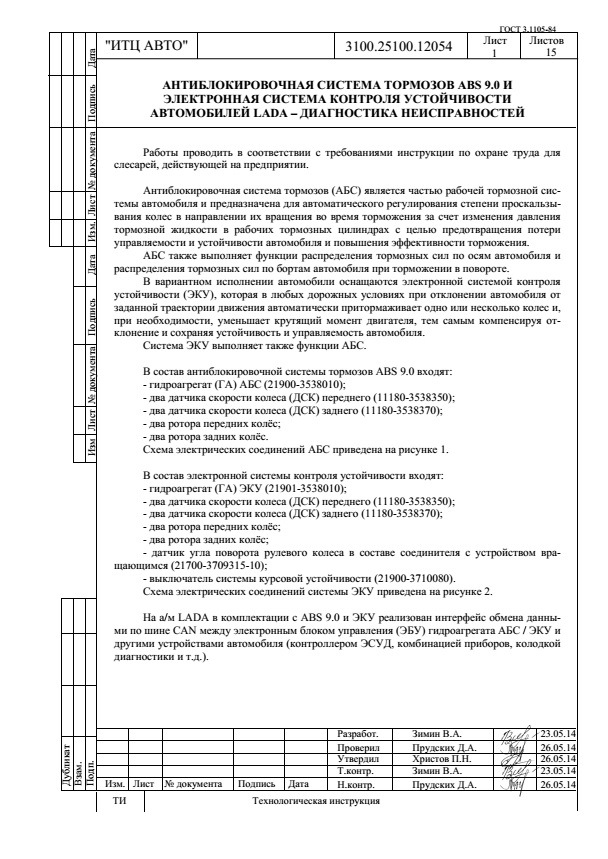 Технологическая инструкция гост образец