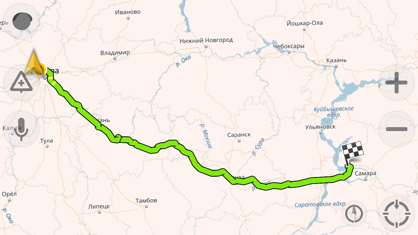 Карта от москвы до самары