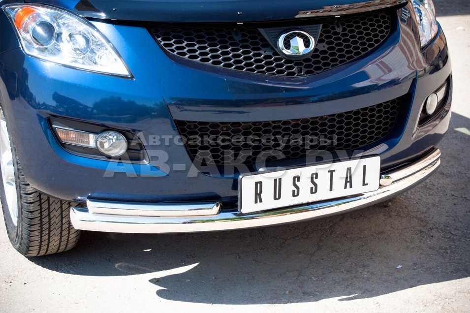 Обвес бамперов (трубы хром) Hover h5 — Great Wall Hover, 2 л, 2014 года ...