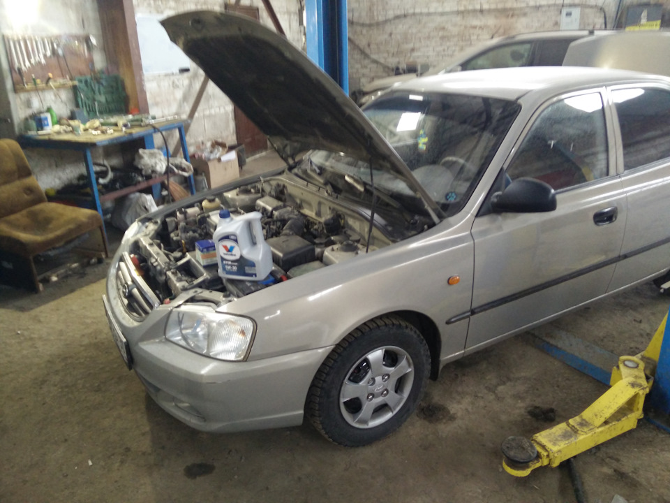 Замена масла.ТО-3.Уходим с Мобила на Валволайн:) — Hyundai Accent (2G ...