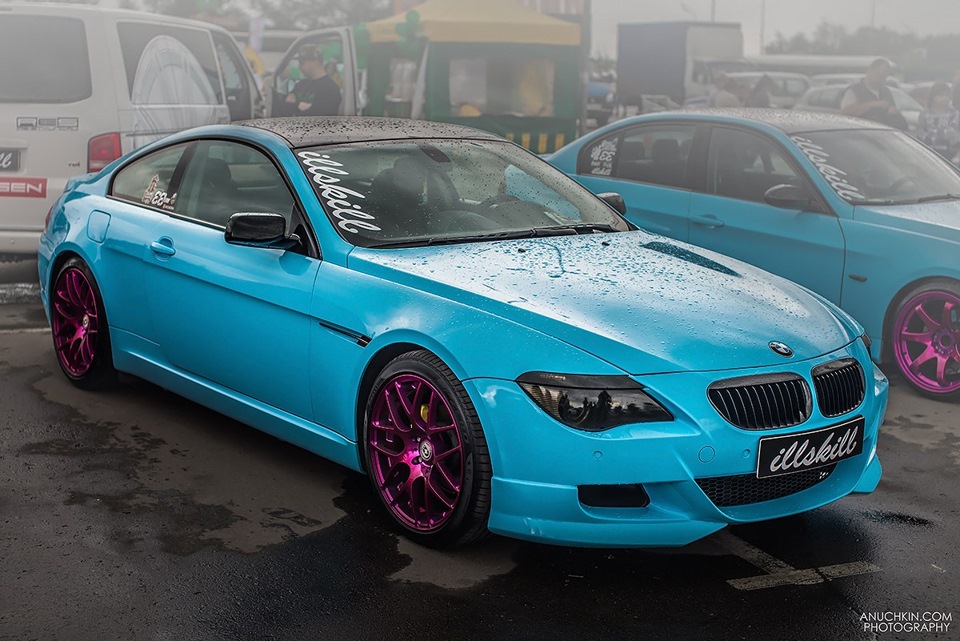 BMW e63 Cabrio Tuning розовая