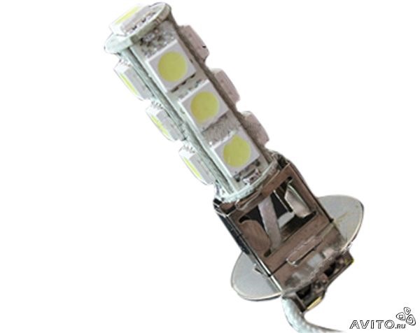 Автомобильная светодиодная лампа H3 13 SMD 5050 в ПТФ — Lada 2114, 1,5 ...