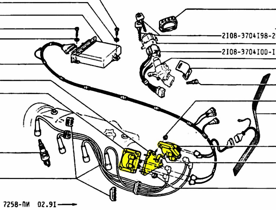 Зажигание ваз 2114 инжектор схема