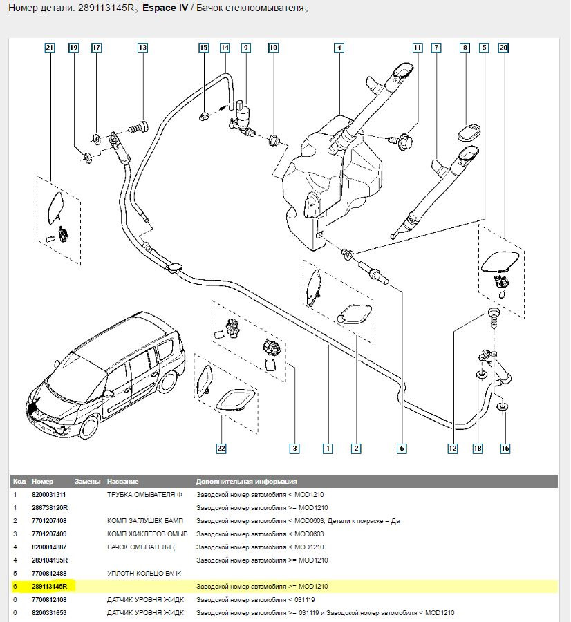 датчик уровня омывайки — Citroen Grand C4 Picasso (1G), 2 л, 2008 года ...