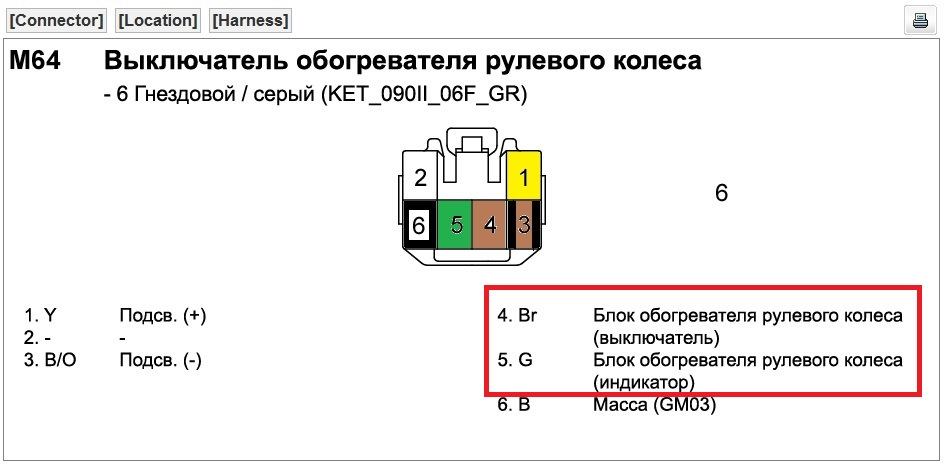 Схема подогрева руля солярис 2