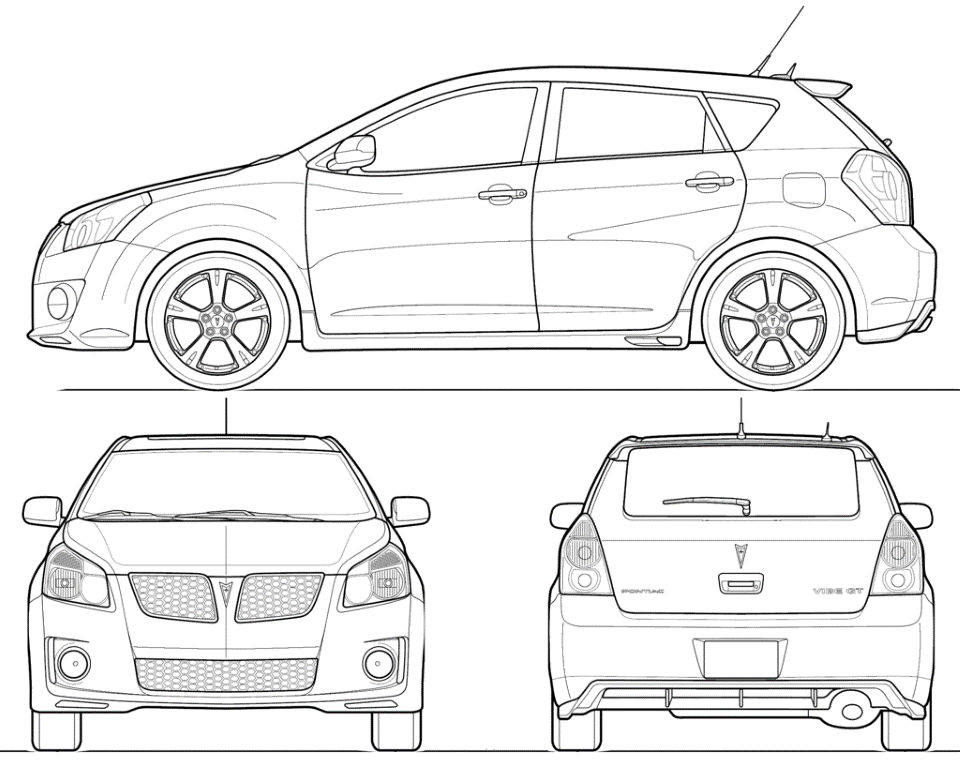 Размеры понтиак вайб. Понтиак Вайб чертеж. Pontiac Vibe чертеж. Габариты Тойота Матрикс 2003. Pontiac Vibe 2003 габариты.