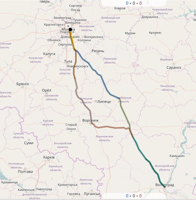 Волгоград москва расстояние по трассе