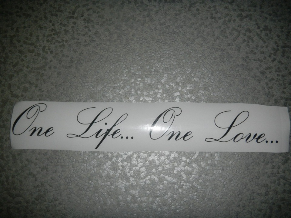 2) "One life. 