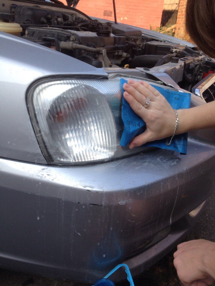 Решил попробовать полирнуть фары) — Hyundai Accent (2G), 1,5 л, 2004 ...