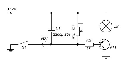 Схема плавного включения светодиодов на 12 вольт